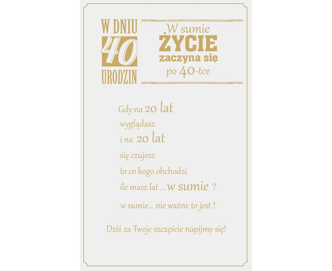 40th Birthday Card, Lying Woman, 13x20,5 cm